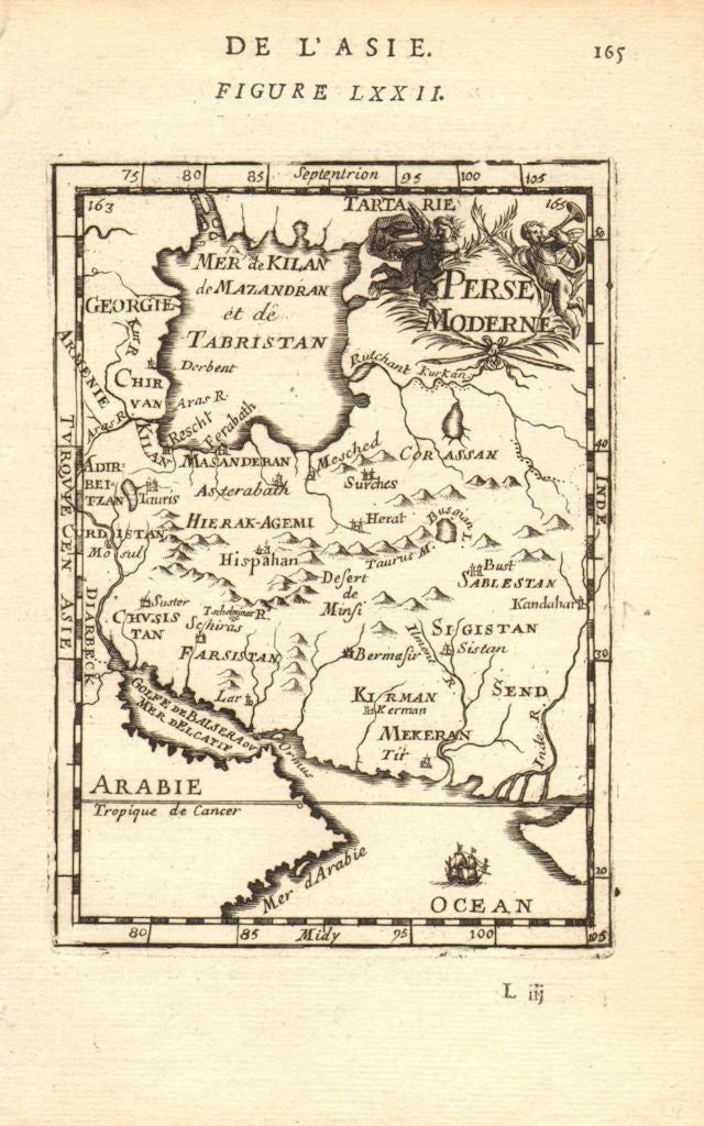 PERSIA (IRAN). 'Perse Moderne'. Iran. ایران Towns & rivers. MALLET 1683 map